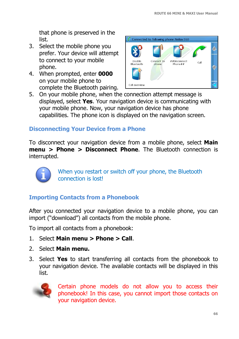 ROUTE 66 Mini Maxi User Manual | Page 66 / 128