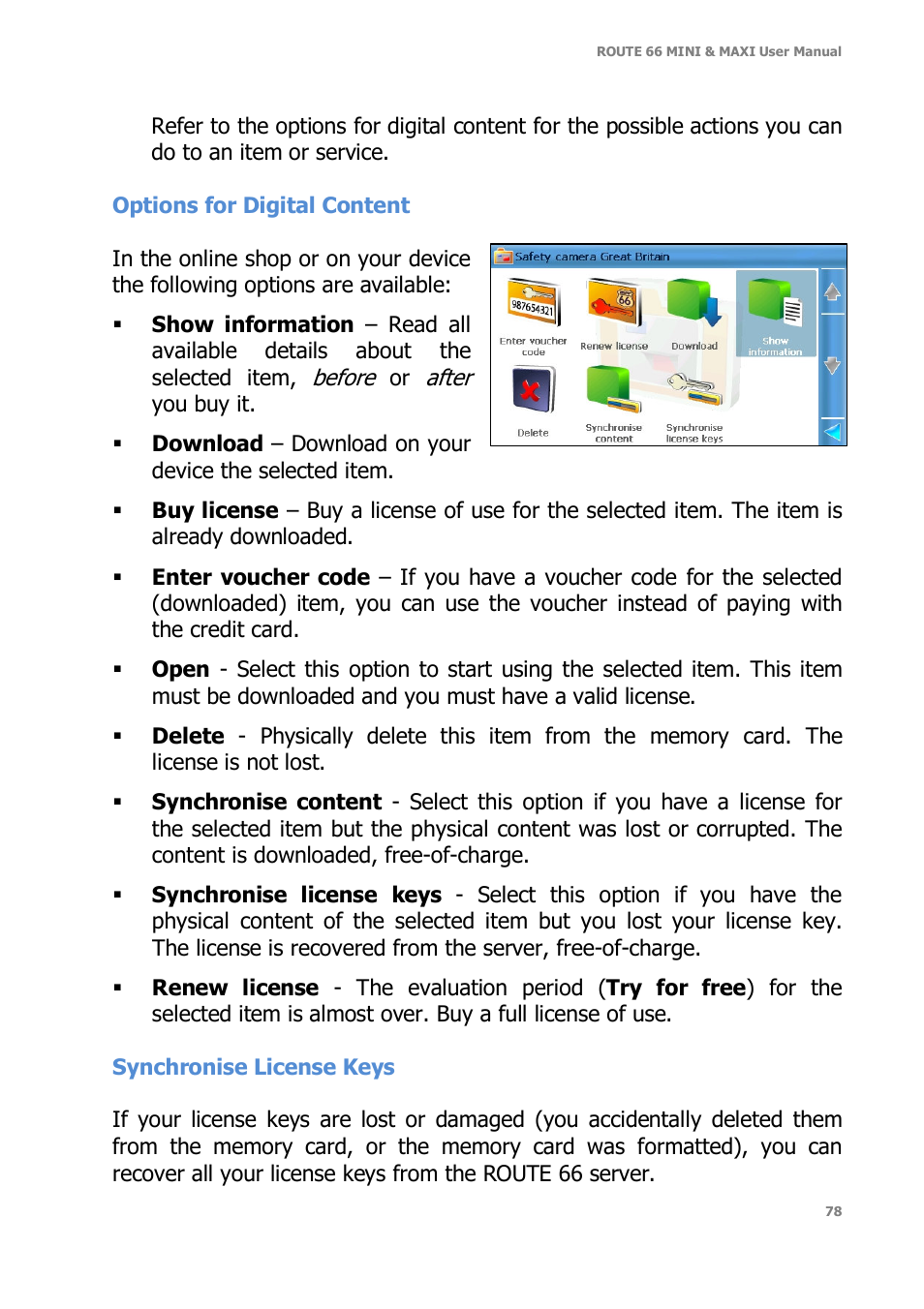 ROUTE 66 Mini Maxi User Manual | Page 78 / 128