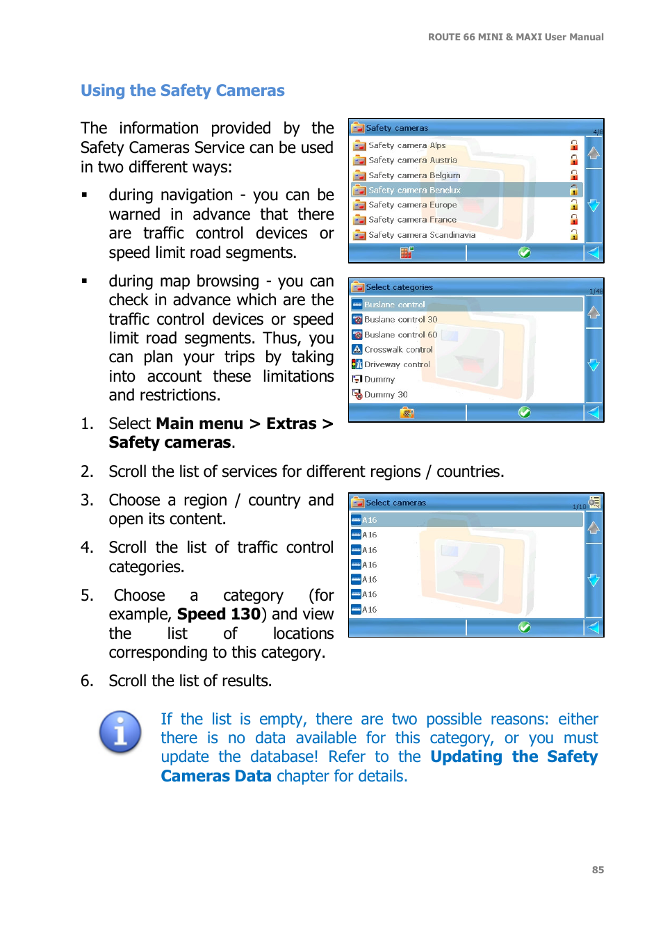 ROUTE 66 Mini Maxi User Manual | Page 85 / 128