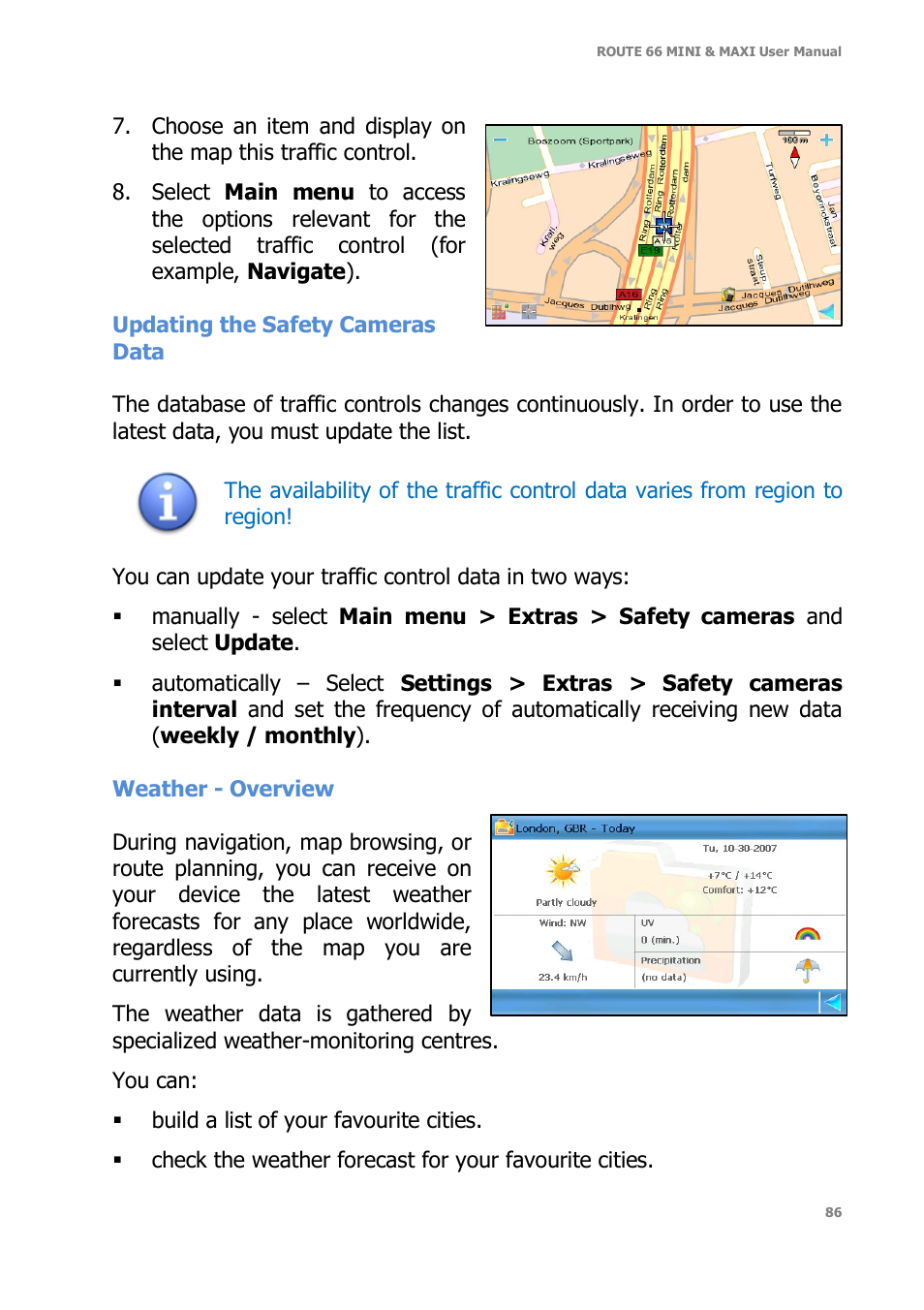 ROUTE 66 Mini Maxi User Manual | Page 86 / 128