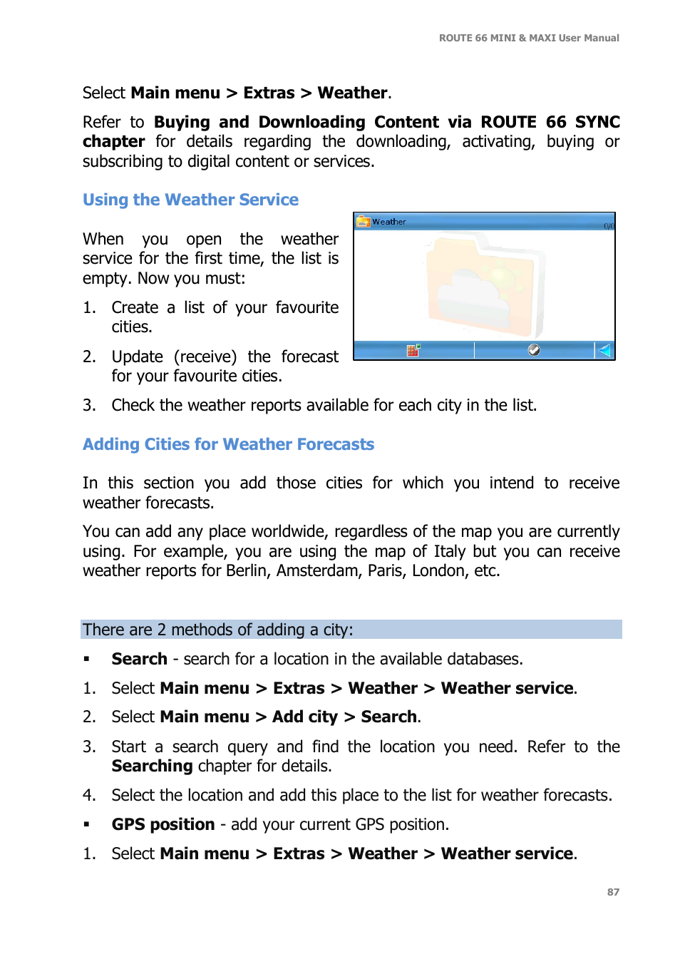 ROUTE 66 Mini Maxi User Manual | Page 87 / 128