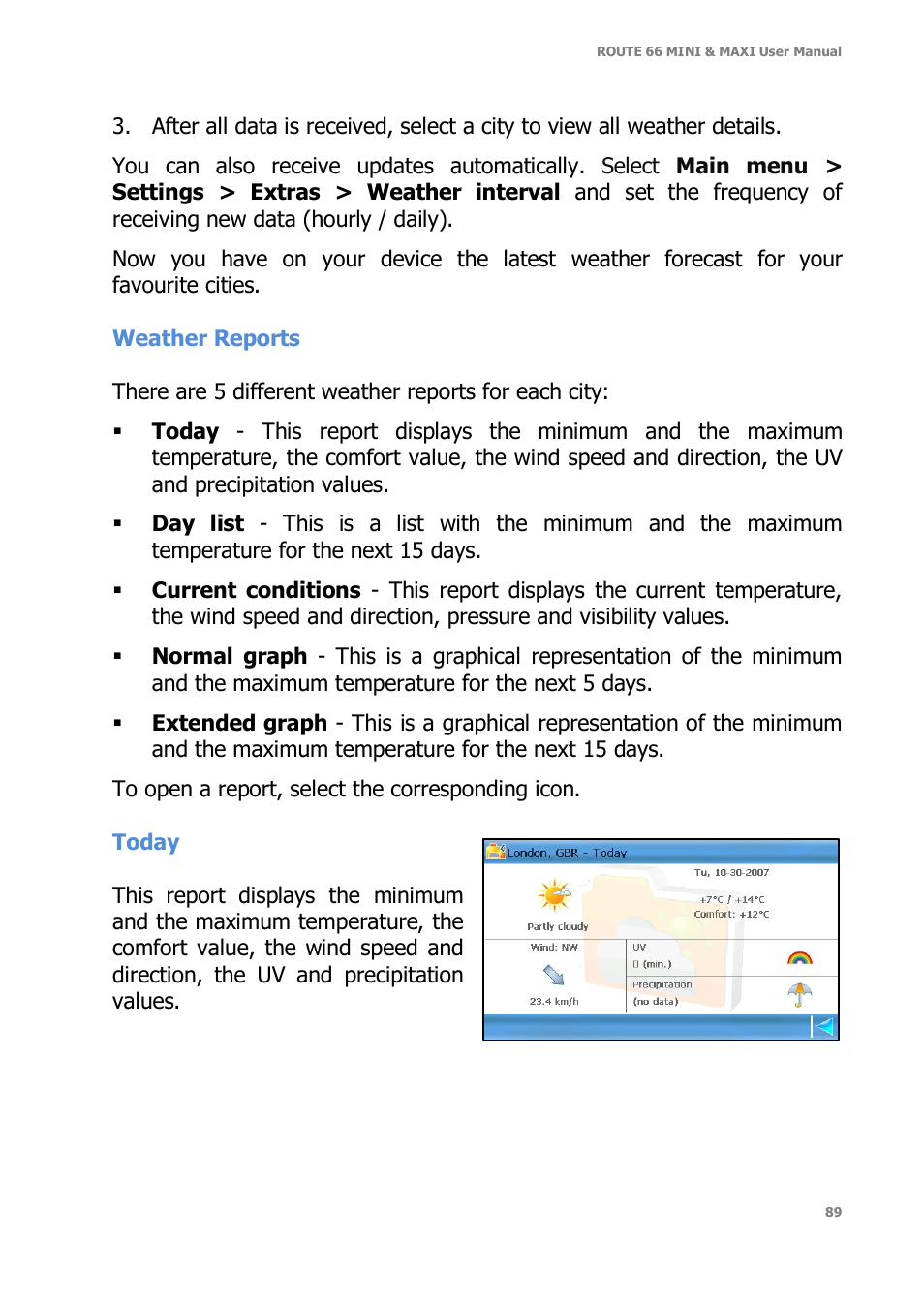 ROUTE 66 Mini Maxi User Manual | Page 89 / 128