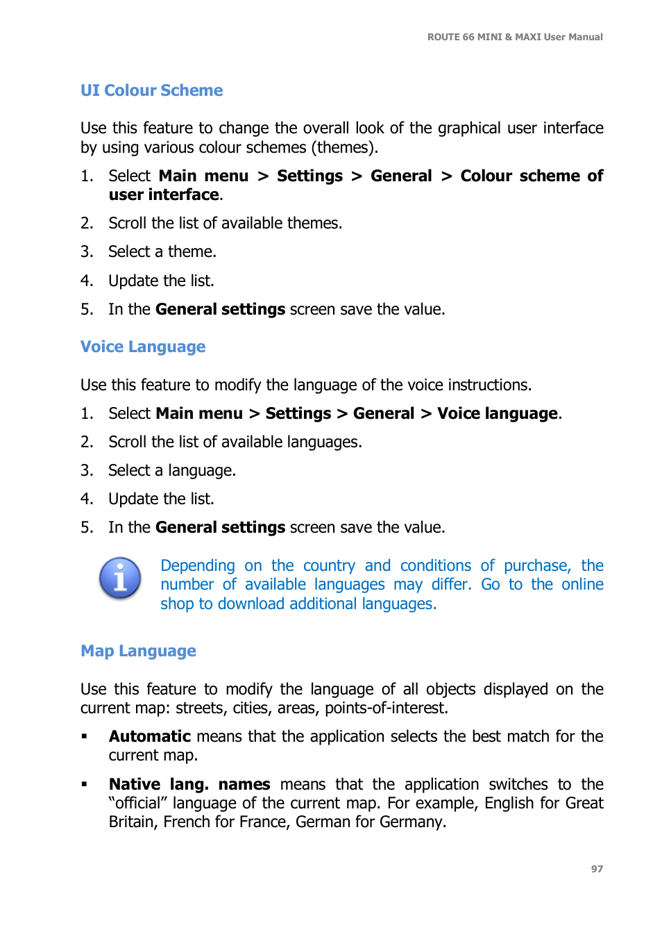 ROUTE 66 Mini Maxi User Manual | Page 97 / 128