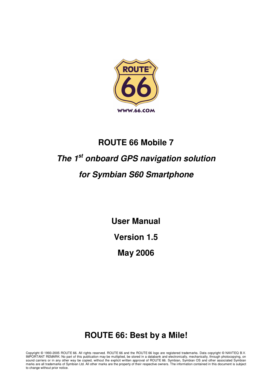 ROUTE 66 Mobile 7 User Manual | 21 pages