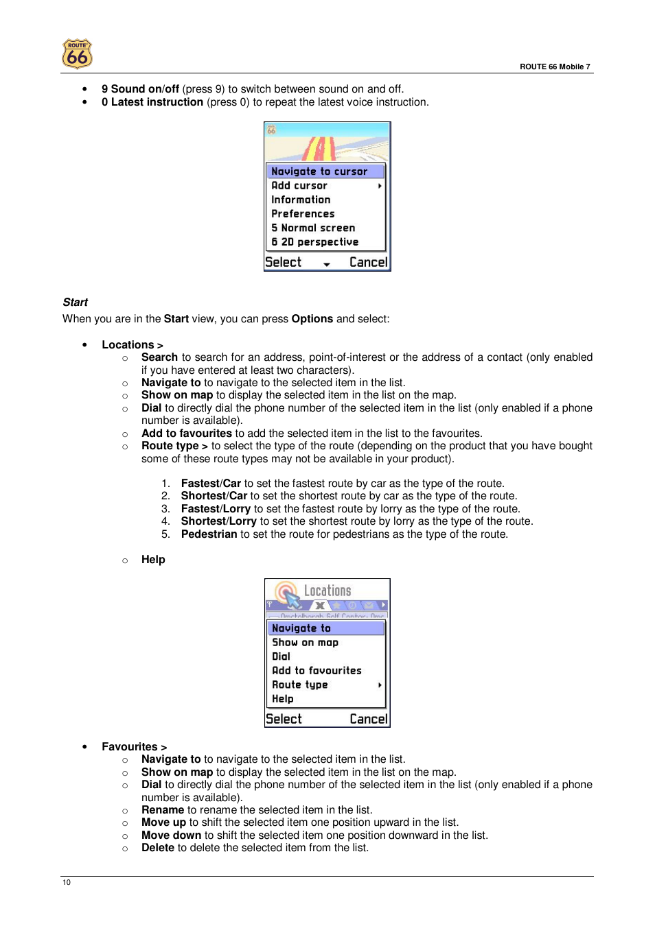 ROUTE 66 Mobile 7 User Manual | Page 10 / 21