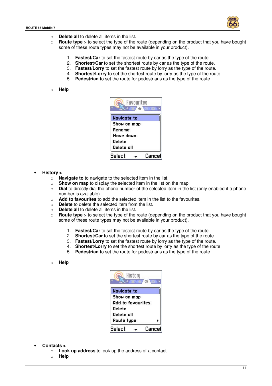 ROUTE 66 Mobile 7 User Manual | Page 11 / 21