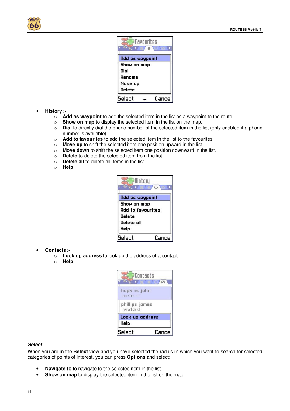 ROUTE 66 Mobile 7 User Manual | Page 14 / 21