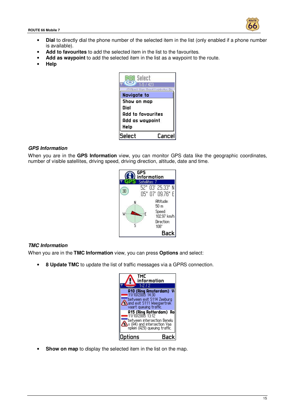 ROUTE 66 Mobile 7 User Manual | Page 15 / 21