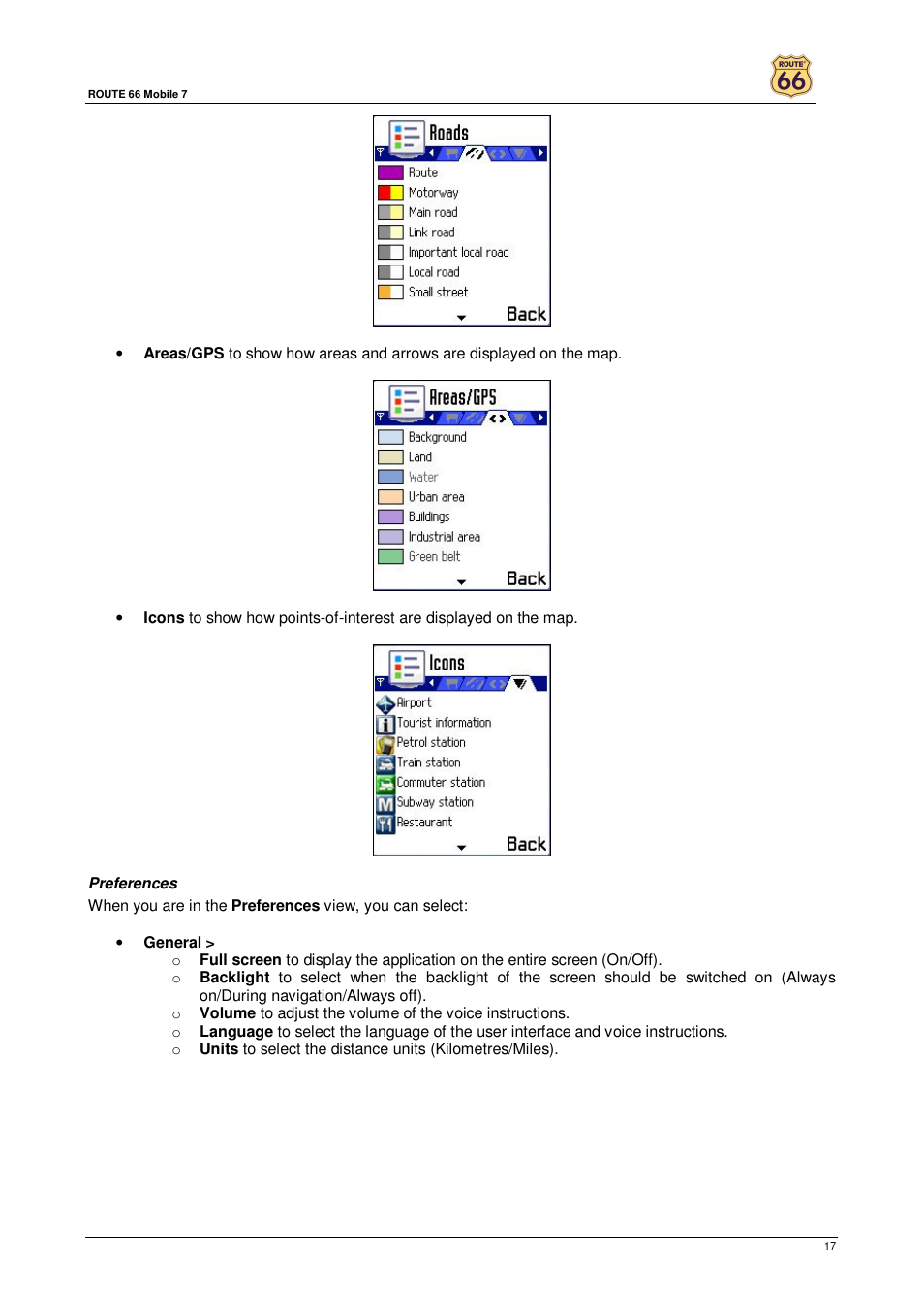 ROUTE 66 Mobile 7 User Manual | Page 17 / 21