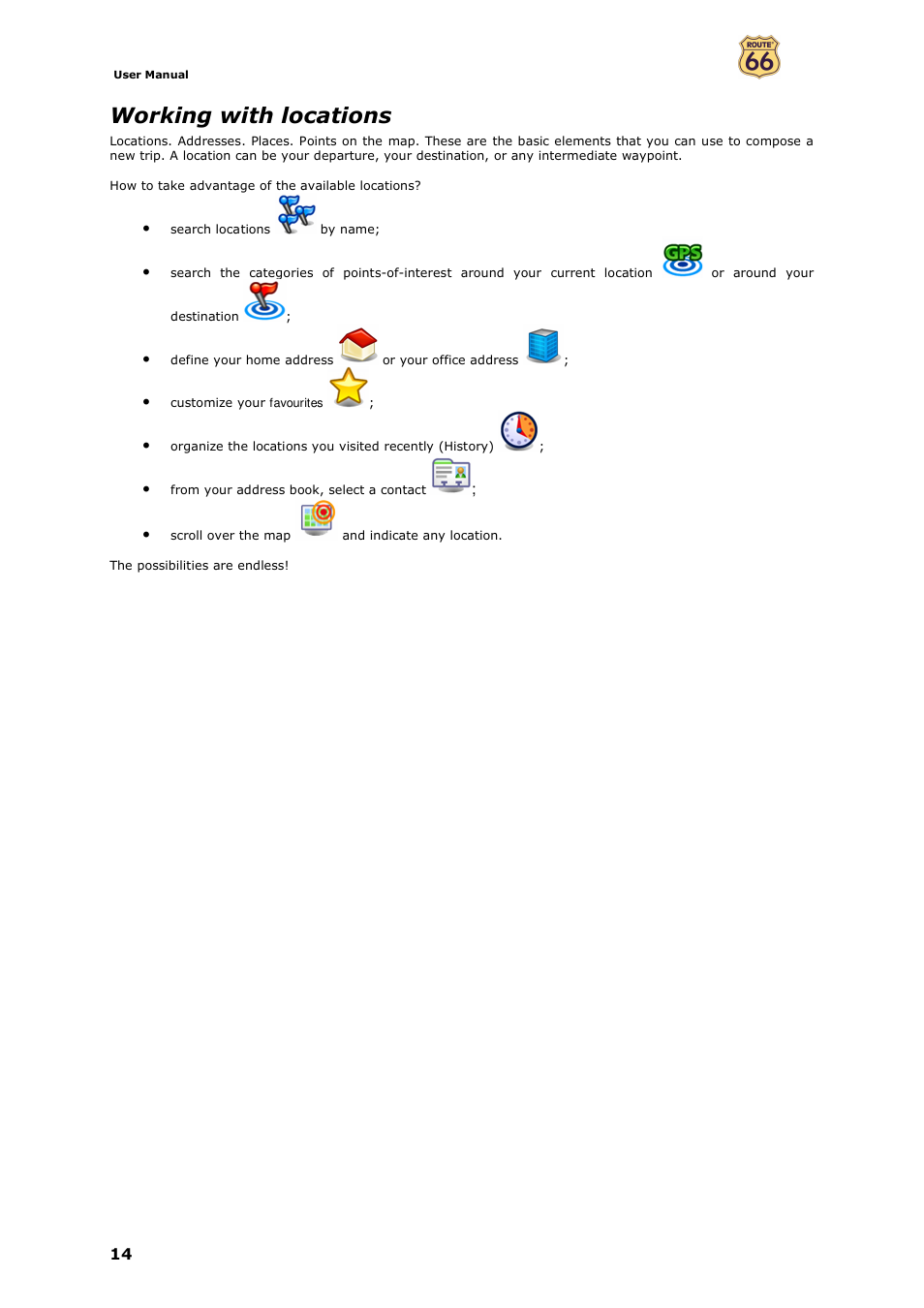 Working with locations | ROUTE 66 Mobile 7 WMS User Manual | Page 14 / 71