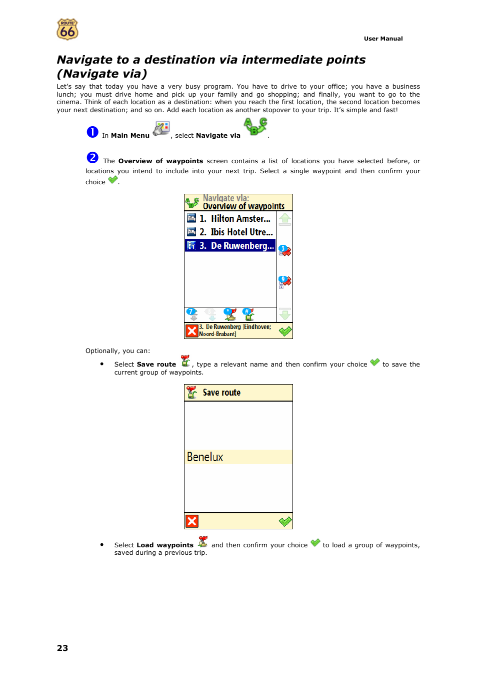 ROUTE 66 Mobile 7 WMS User Manual | Page 23 / 71