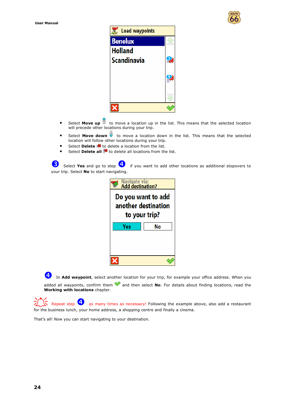 ROUTE 66 Mobile 7 WMS User Manual | Page 24 / 71