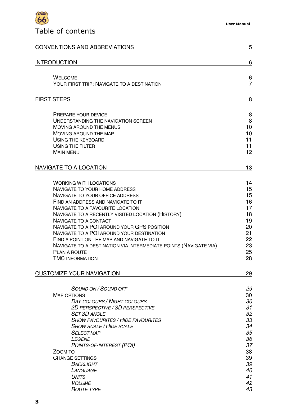 ROUTE 66 Mobile 7 WMS User Manual | Page 3 / 71