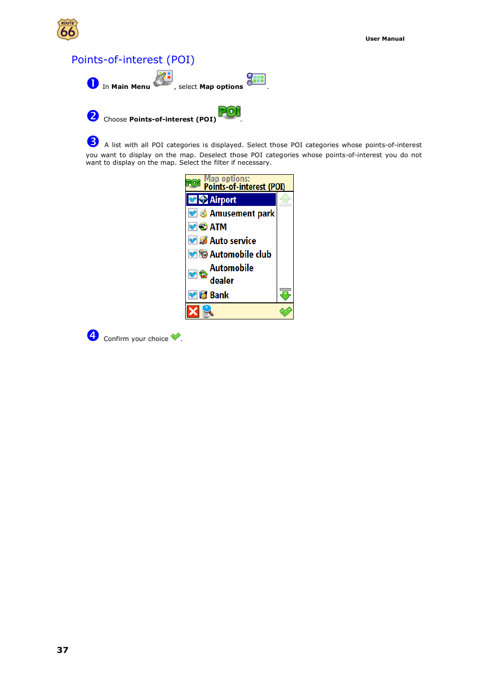 Points-of-interest (poi) | ROUTE 66 Mobile 7 WMS User Manual | Page 37 / 71