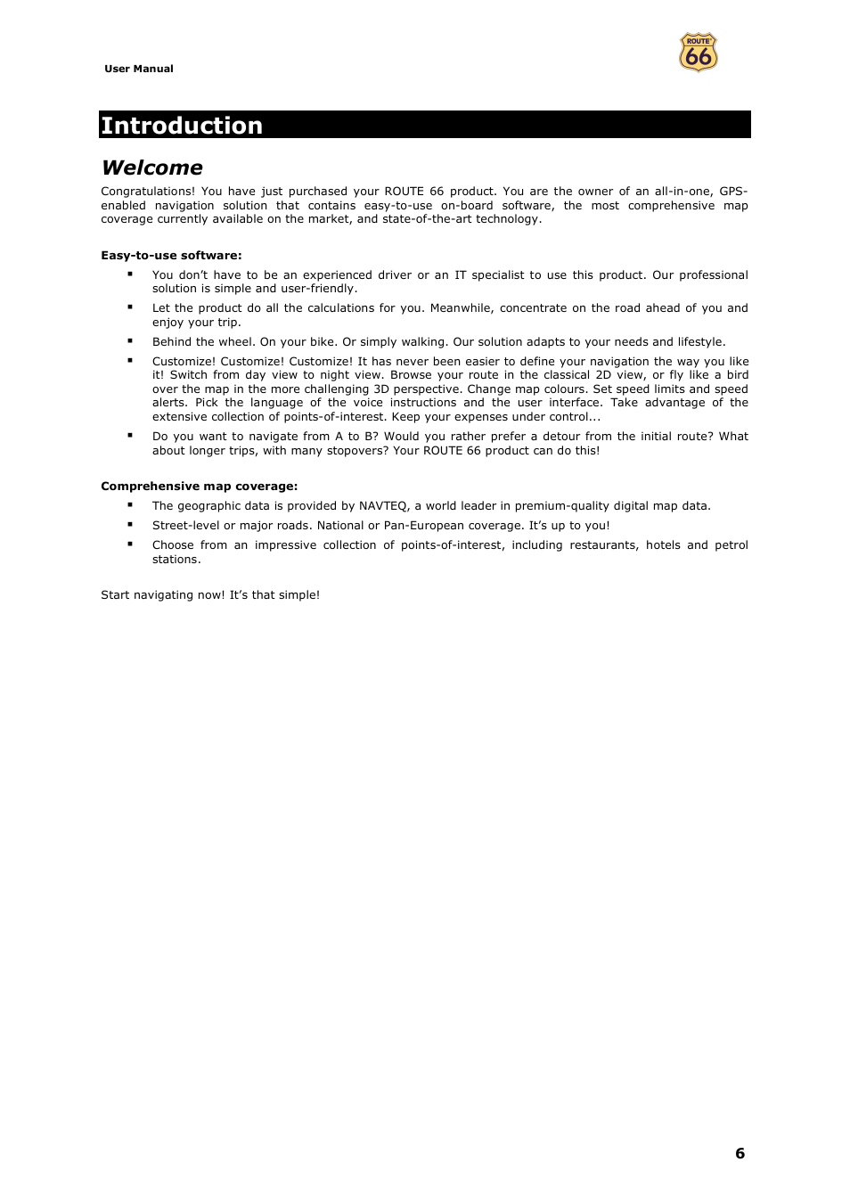 Introduction, Welcome | ROUTE 66 Mobile 7 WMS User Manual | Page 6 / 71