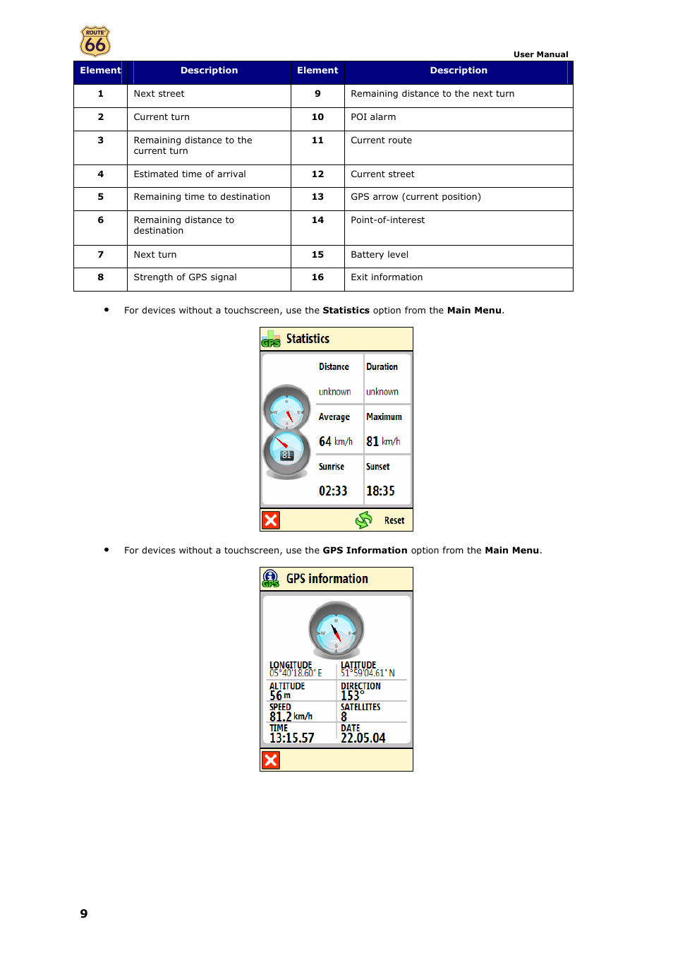 ROUTE 66 Mobile 7 WMS User Manual | Page 9 / 71