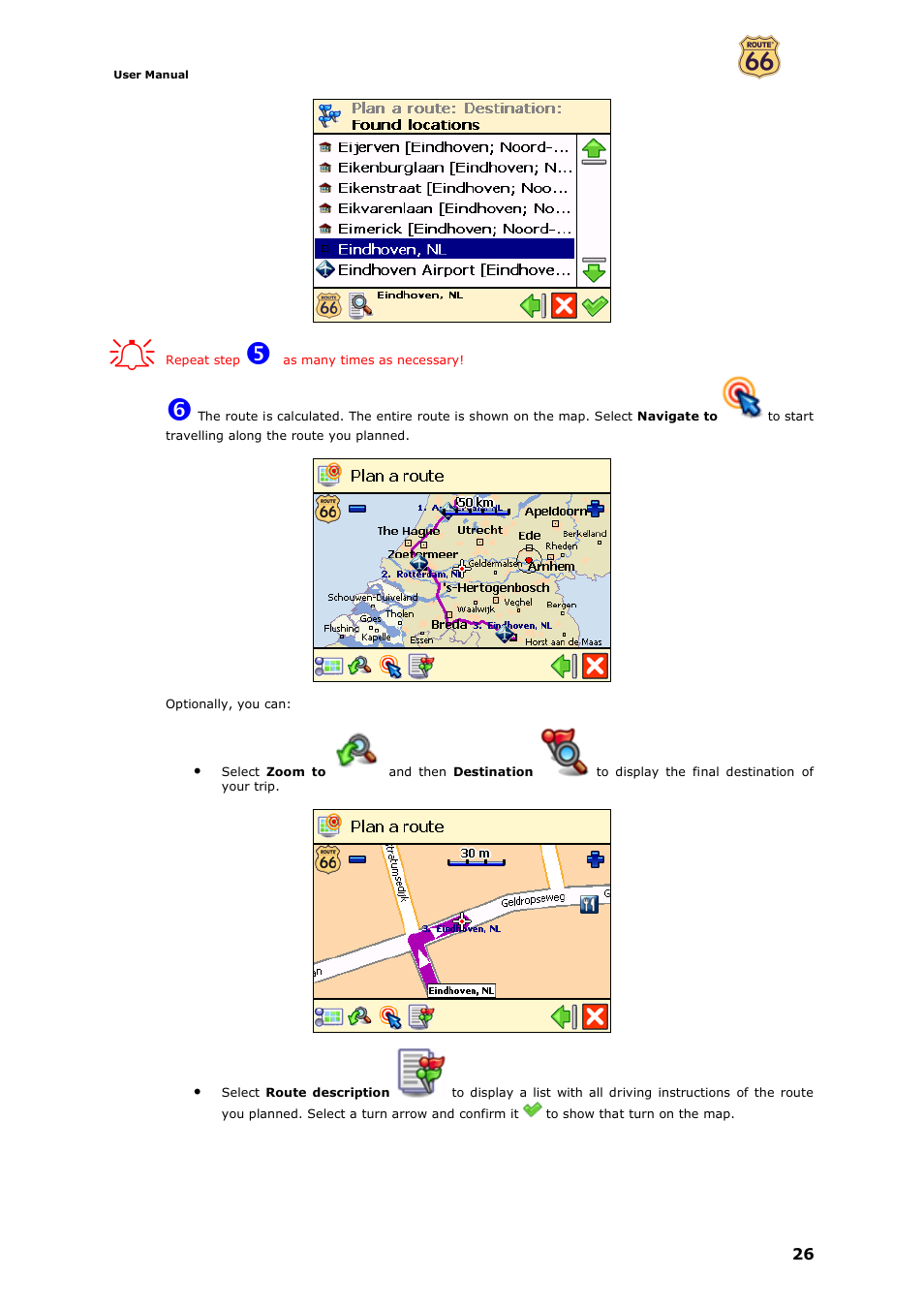 ROUTE 66 Navigate 7 User Manual | Page 26 / 74