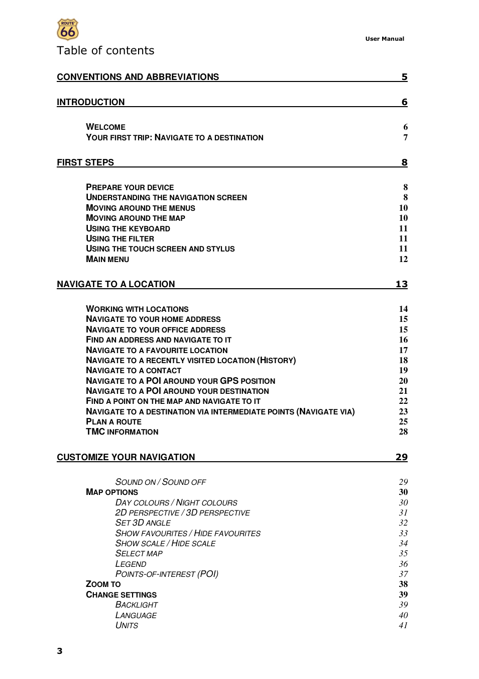 ROUTE 66 Navigate 7 User Manual | Page 3 / 74