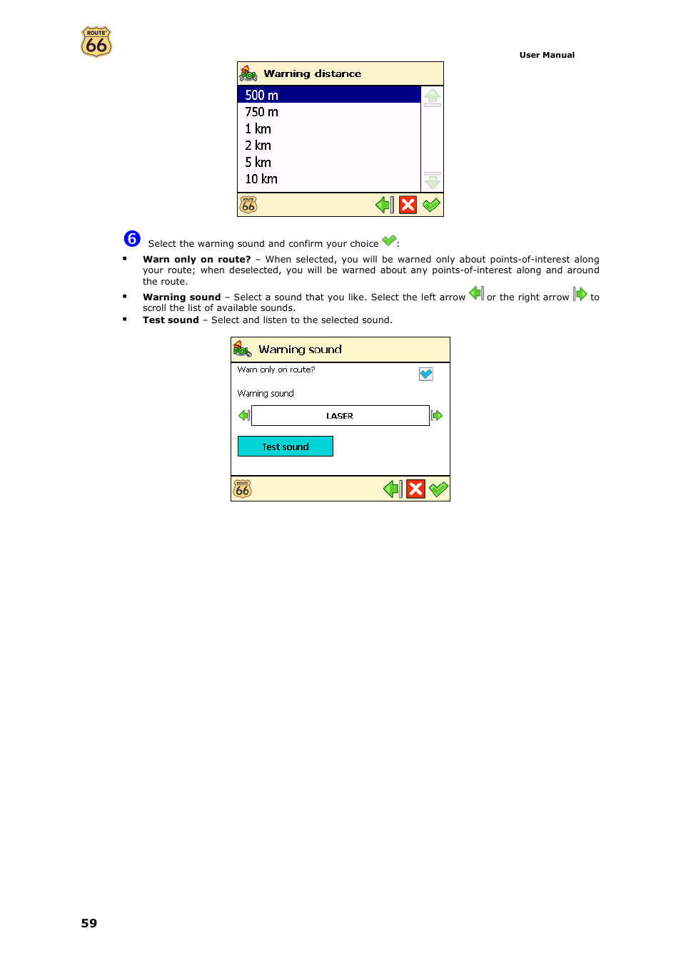 ROUTE 66 Navigate 7 User Manual | Page 59 / 74