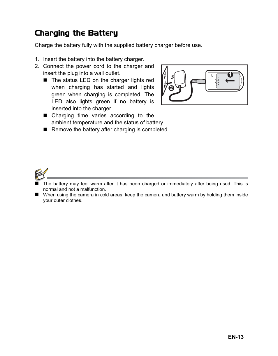 Charging the battery | Rollei Flexline 140 User Manual | Page 14 / 45