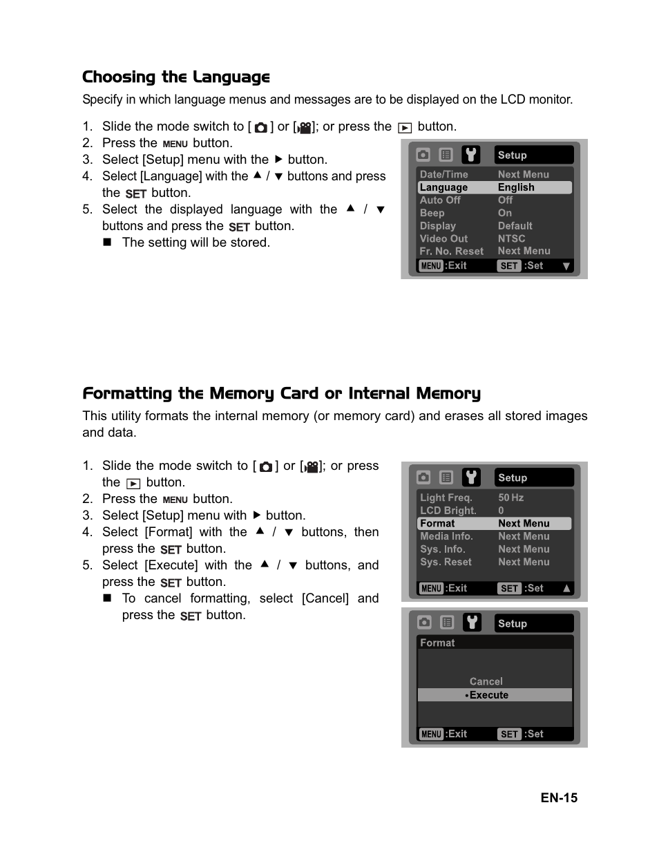 Choosing the language | Rollei Flexline 140 User Manual | Page 16 / 45