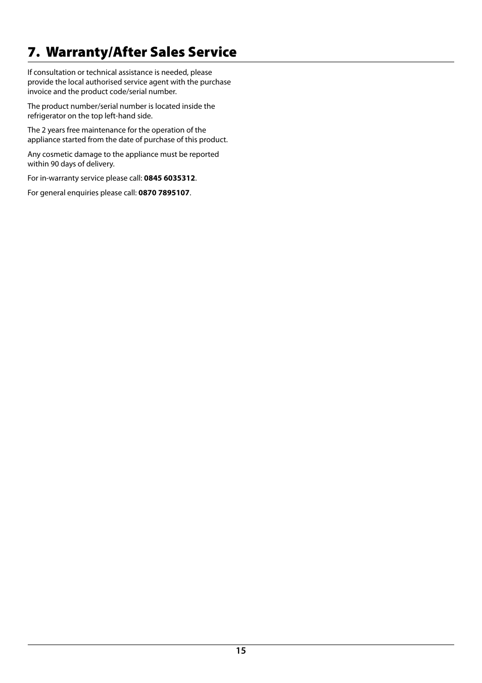 Warranty/after sales service | Rangemaster U110120 - 01A User Manual | Page 17 / 20