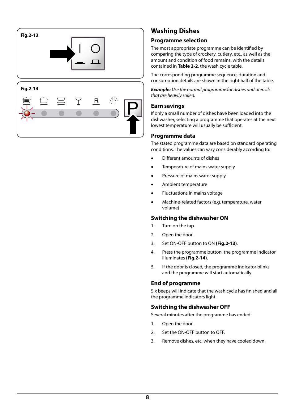 Washing dishes | Rangemaster RDW945FI User Manual | Page 10 / 24
