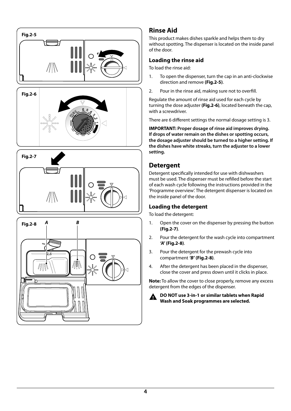 Rinse aid, Detergent | Rangemaster RDW945FI User Manual | Page 6 / 24