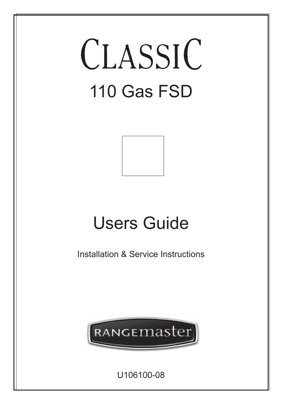 Rangemaster CLASSIC 110 GAS FSD User Manual | 28 pages