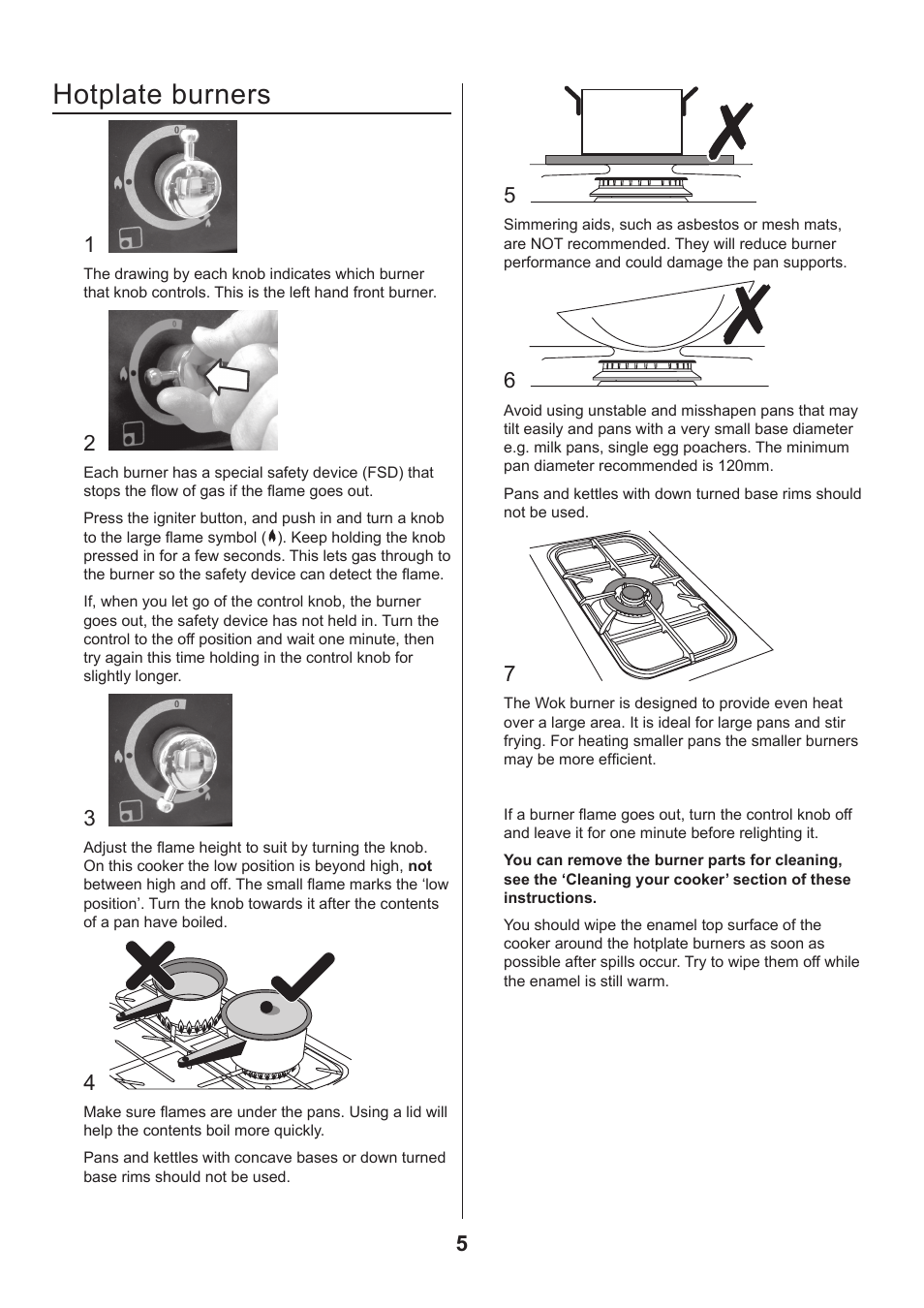 Hotplate burners | Rangemaster CLASSIC 110 GAS FSD User Manual | Page 5 / 28