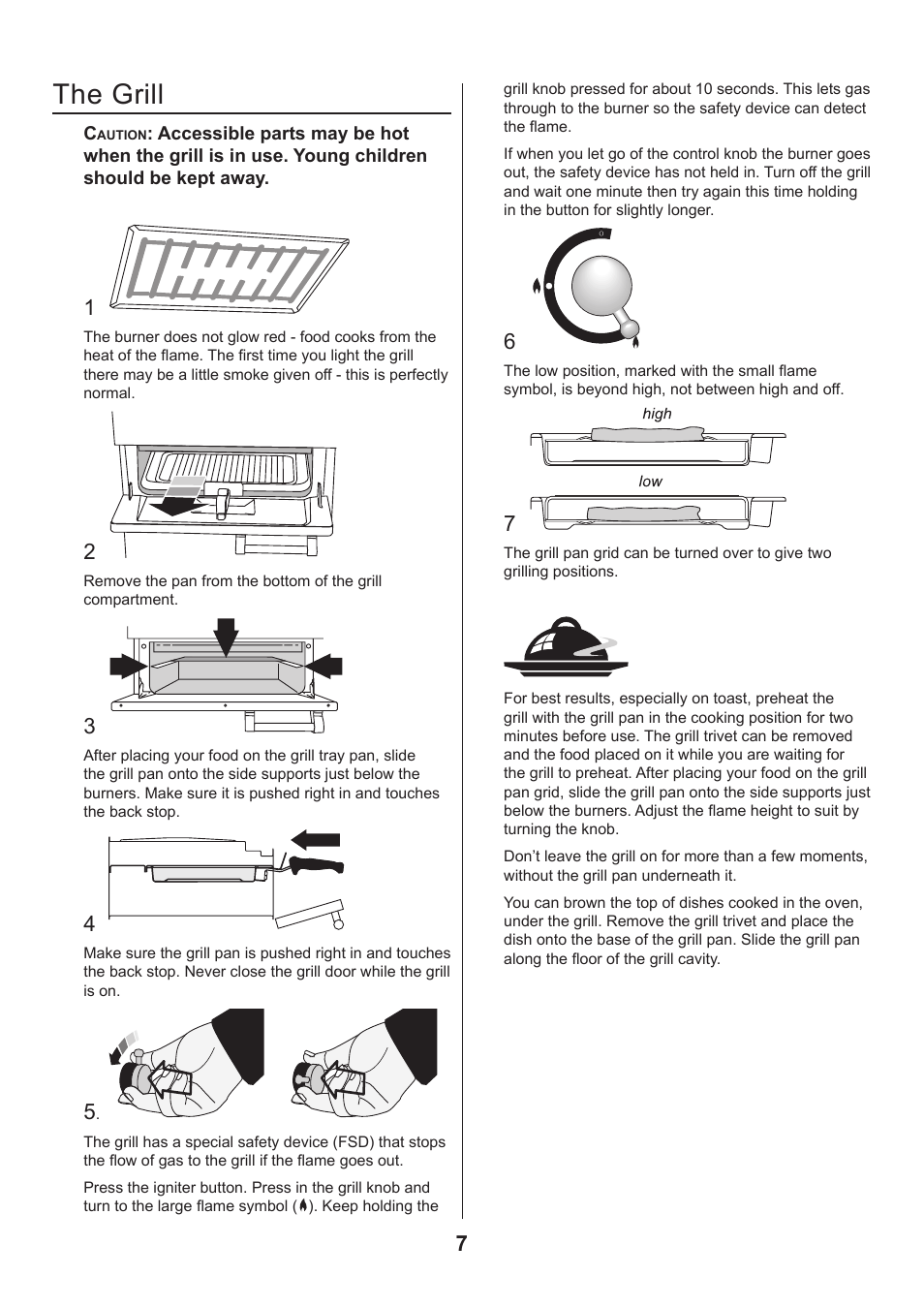 The grill | Rangemaster CLASSIC 110 GAS FSD User Manual | Page 7 / 28