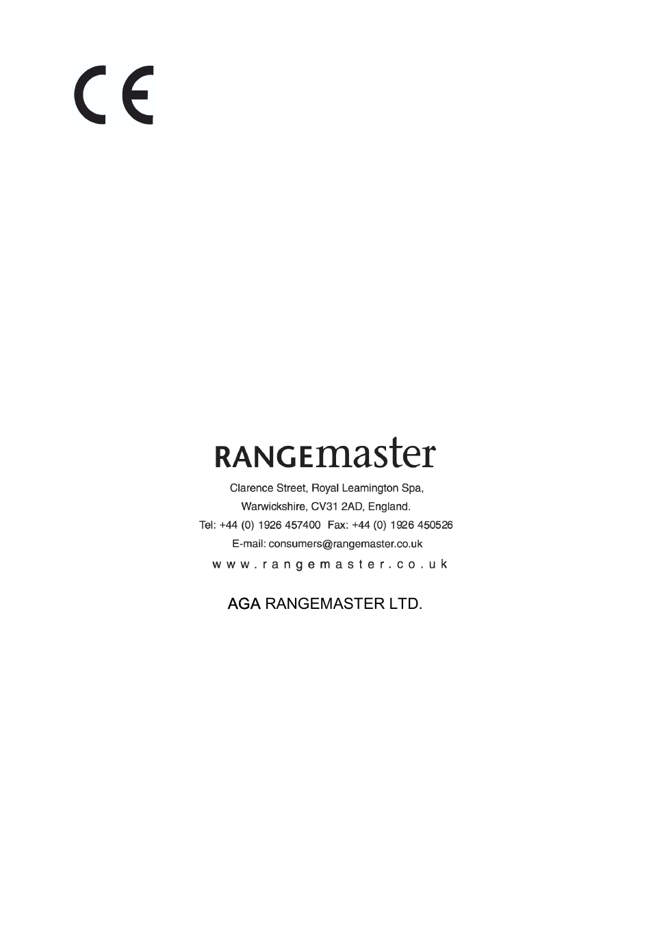 Aga rangemaster ltd | Rangemaster RMG2H60SS User Manual | Page 16 / 16