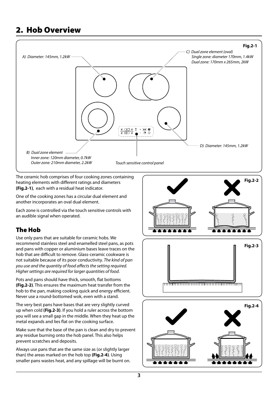 Hob overview, The hob | Rangemaster RC77 User Manual | Page 5 / 20