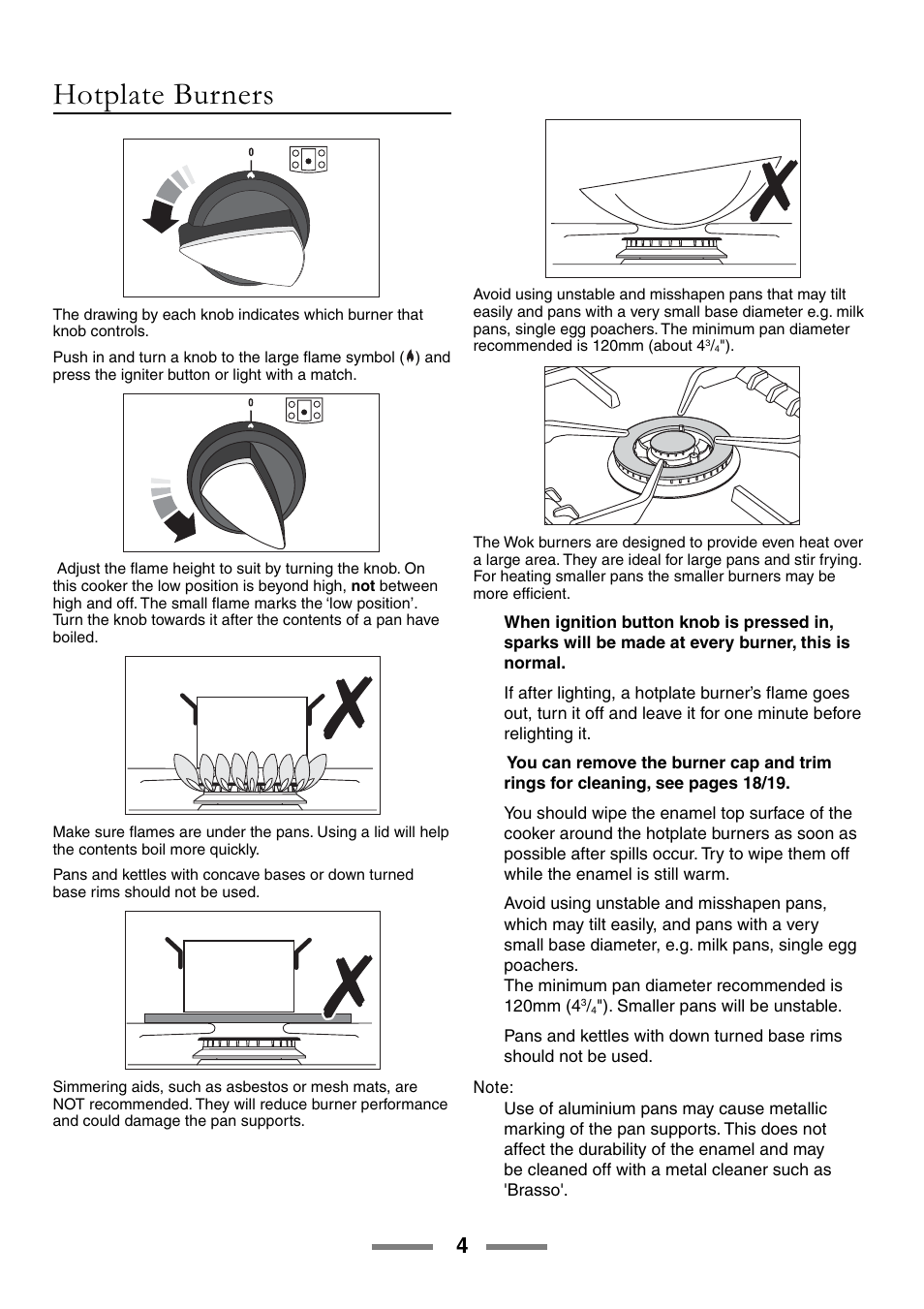 Hotplate burners | Rangemaster 90 User Manual | Page 4 / 40