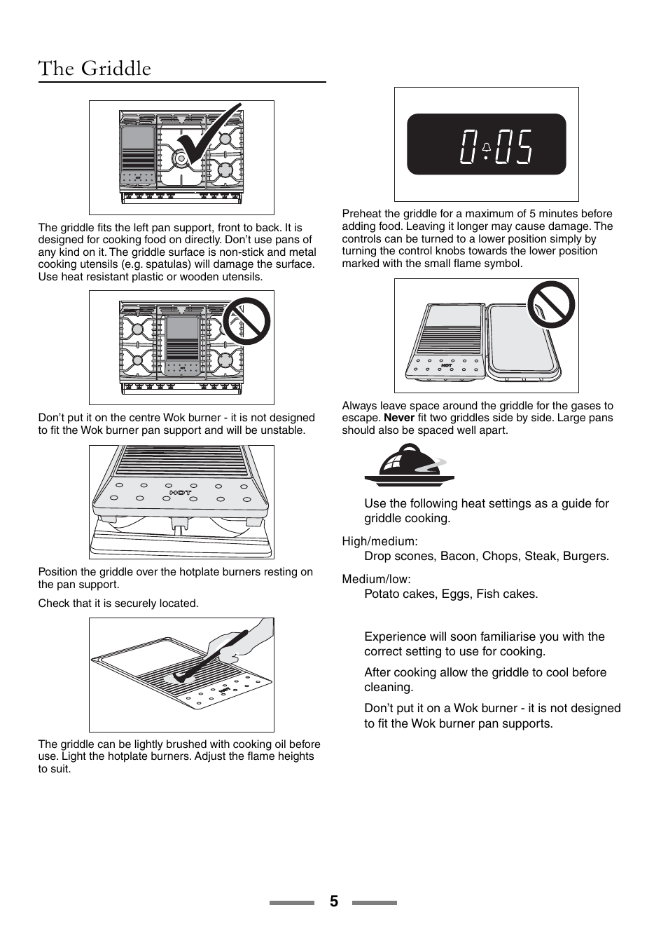 The griddle | Rangemaster 90 User Manual | Page 5 / 40