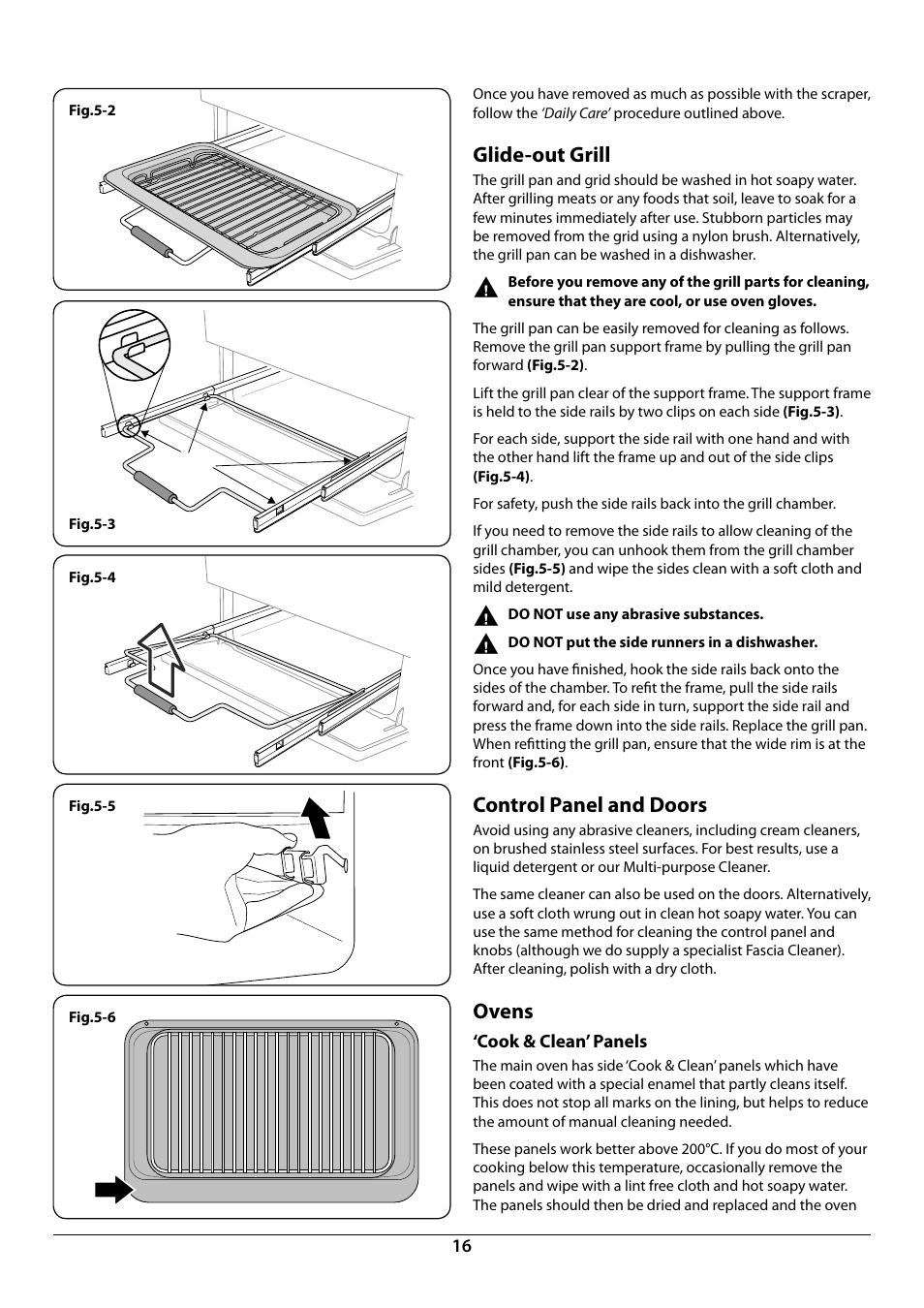 Glide-out grill, Control panel and doors, Ovens | Rangemaster Elan 90 Induction Cooker U109987 - 01 User Manual | Page 18 / 36