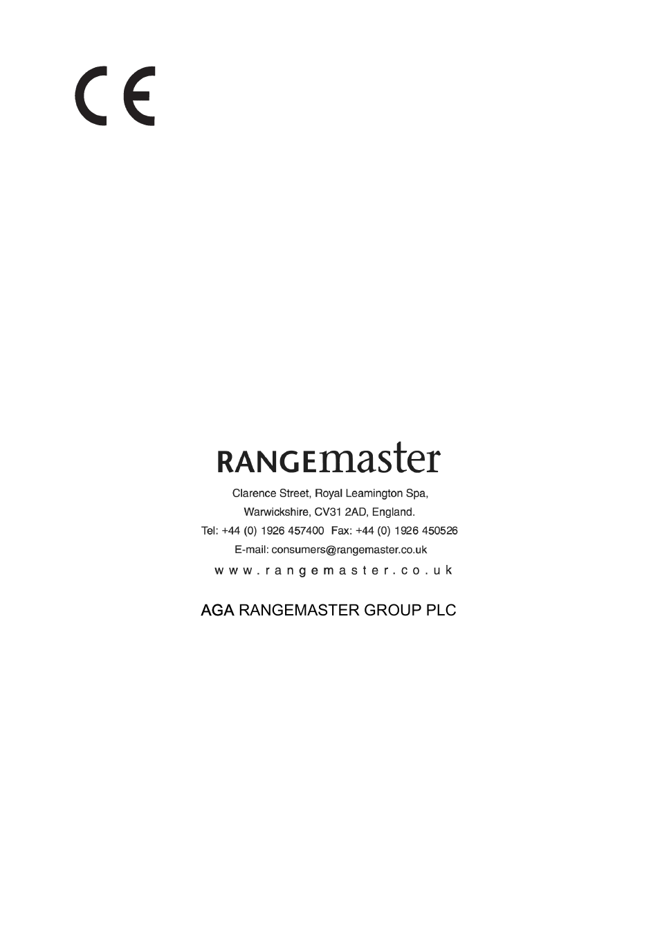 Aga rangemaster group plc | Rangemaster LEIHDC70BC User Manual | Page 12 / 12
