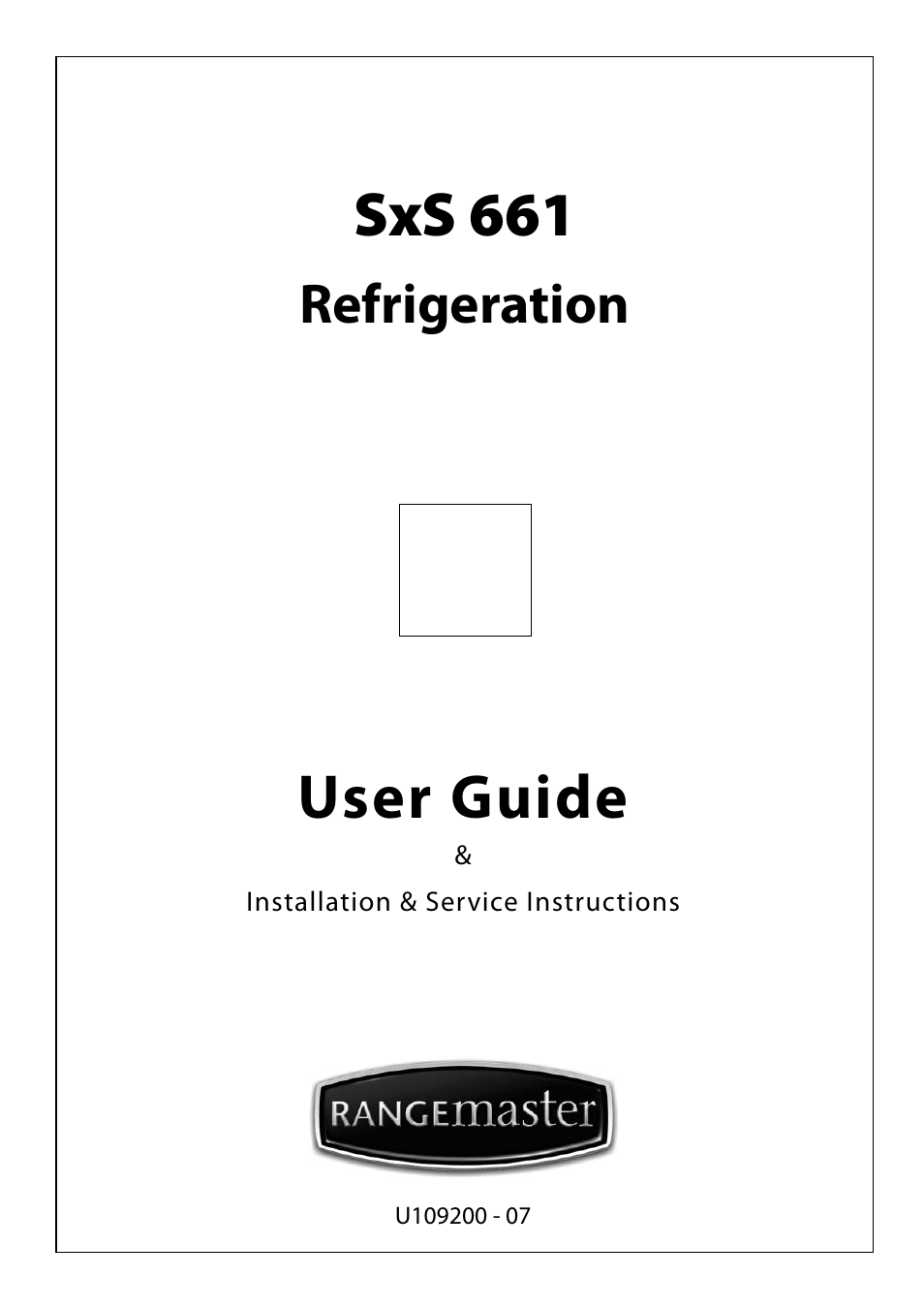 Rangemaster Refrigeration SxS 661 User Manual | 20 pages