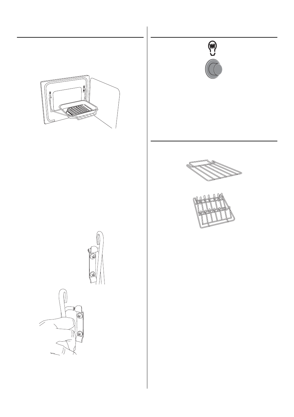 The handyrack, Oven light, Tall oven shelves | Rangemaster 90 Dual Fuel User Manual | Page 11 / 36