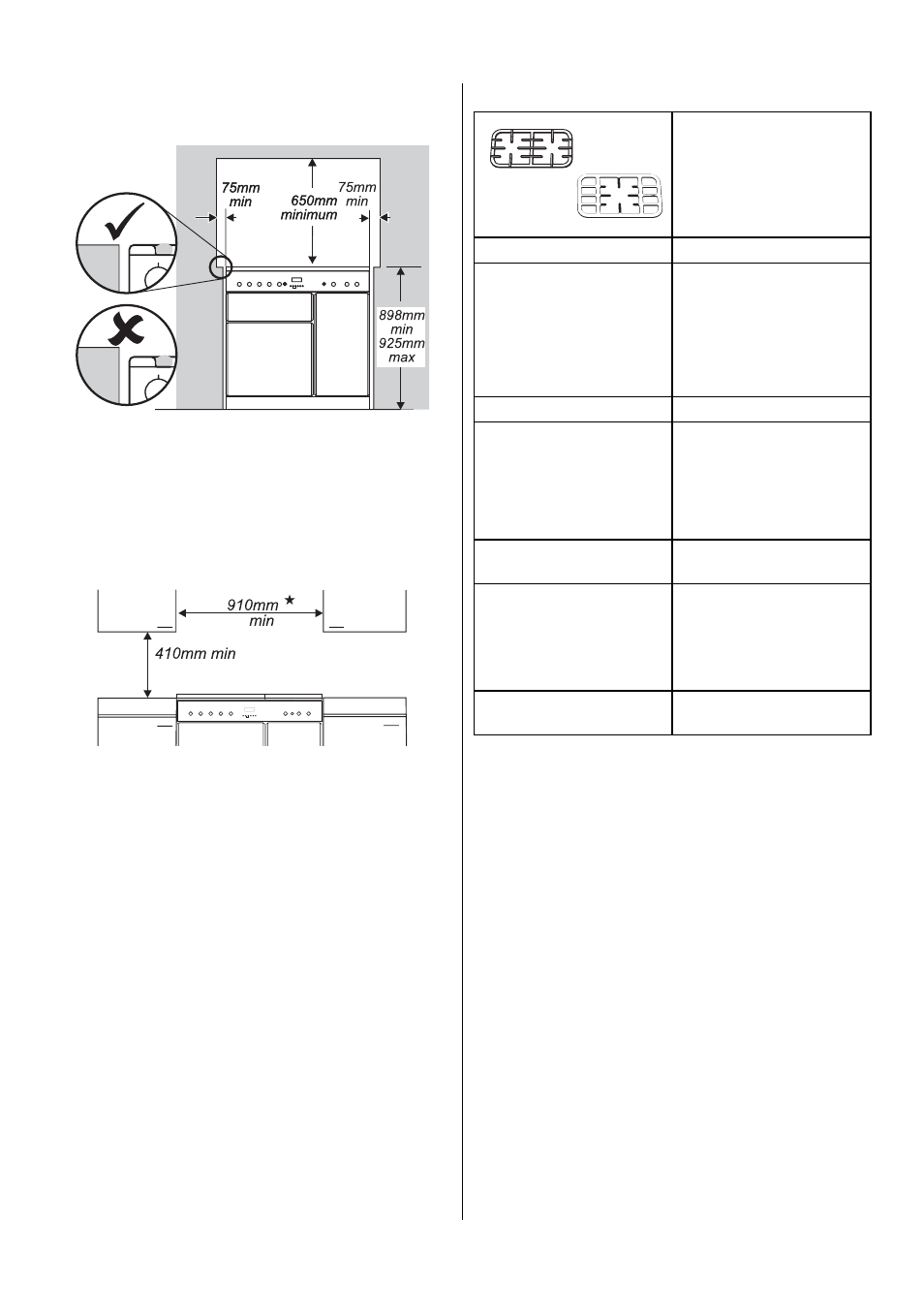 24 positioning the cooker, Checking the parts | Rangemaster 90 Dual Fuel User Manual | Page 24 / 36