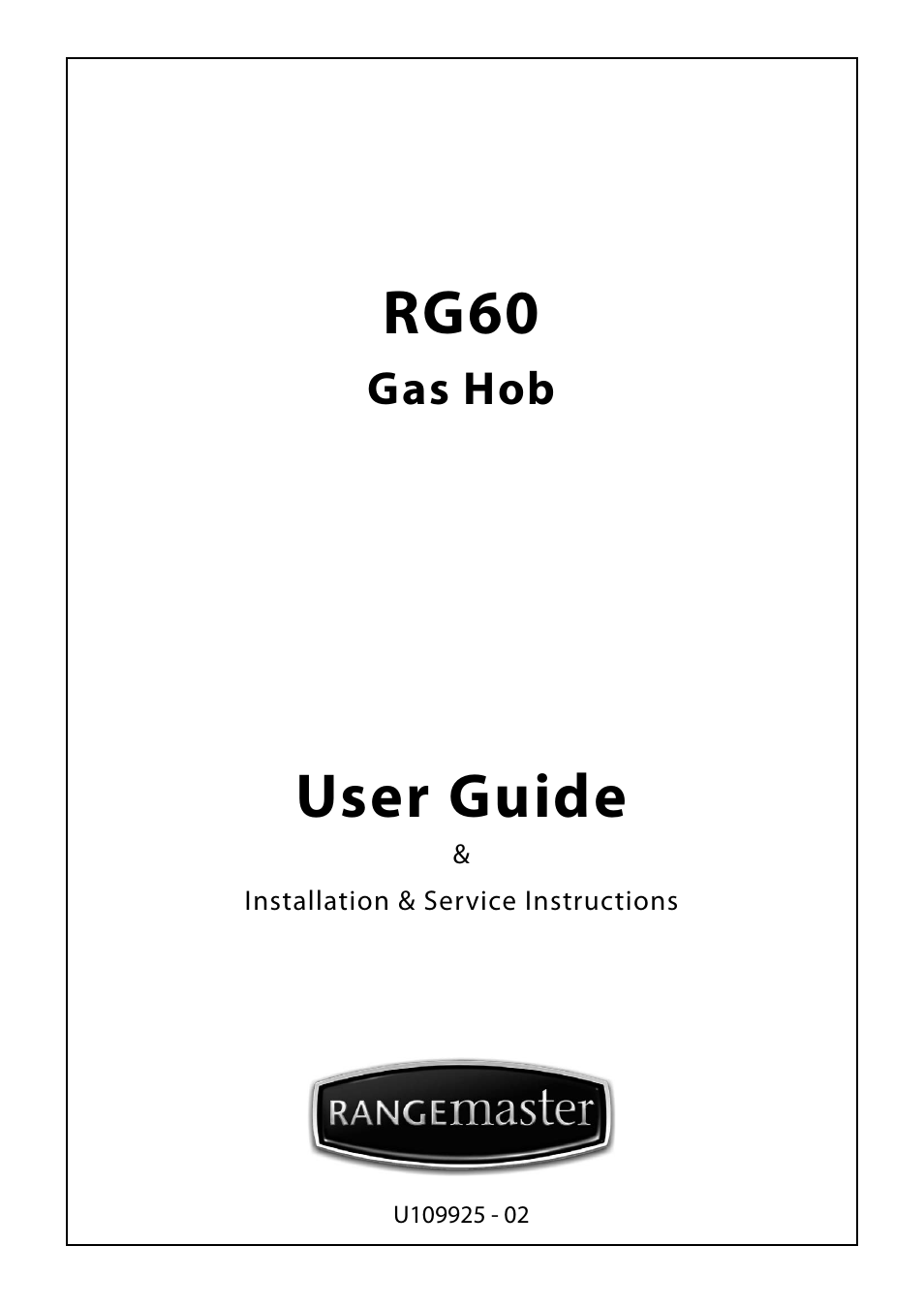 Rangemaster RG60 User Manual | 20 pages