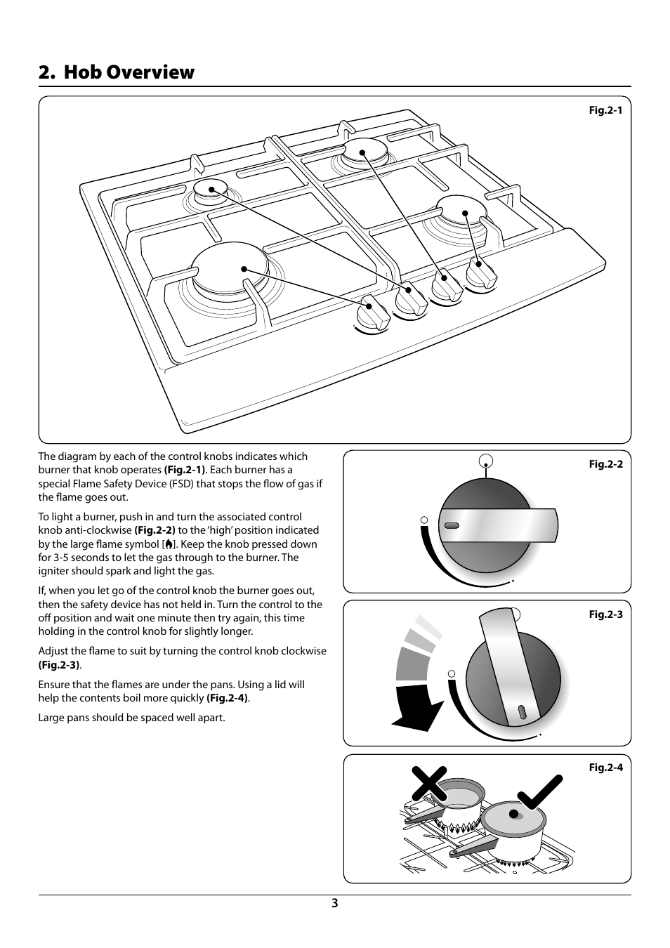 Hob overview | Rangemaster RG60 User Manual | Page 5 / 20