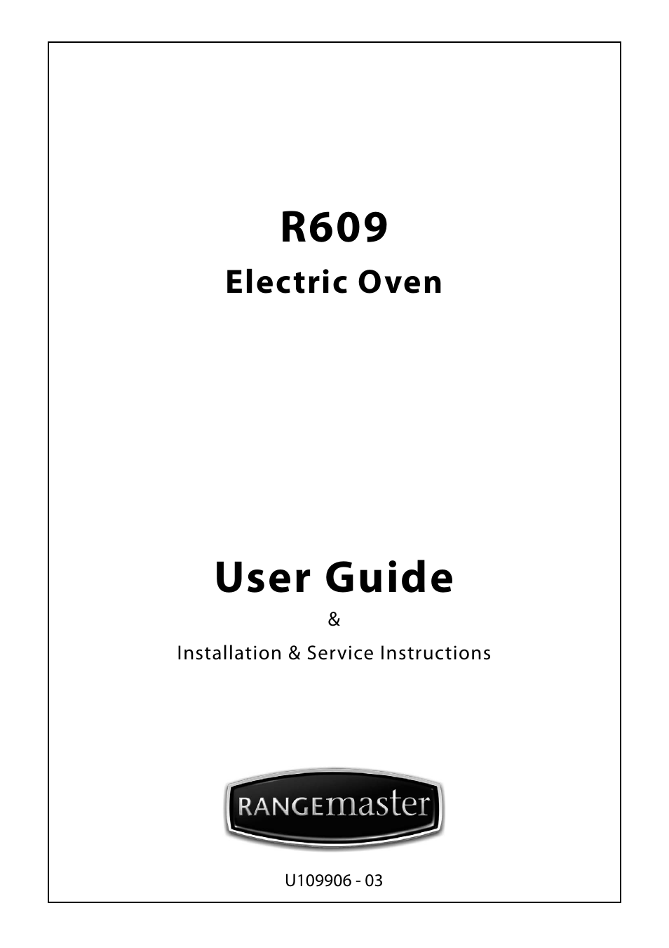 Rangemaster R609 User Manual | 20 pages