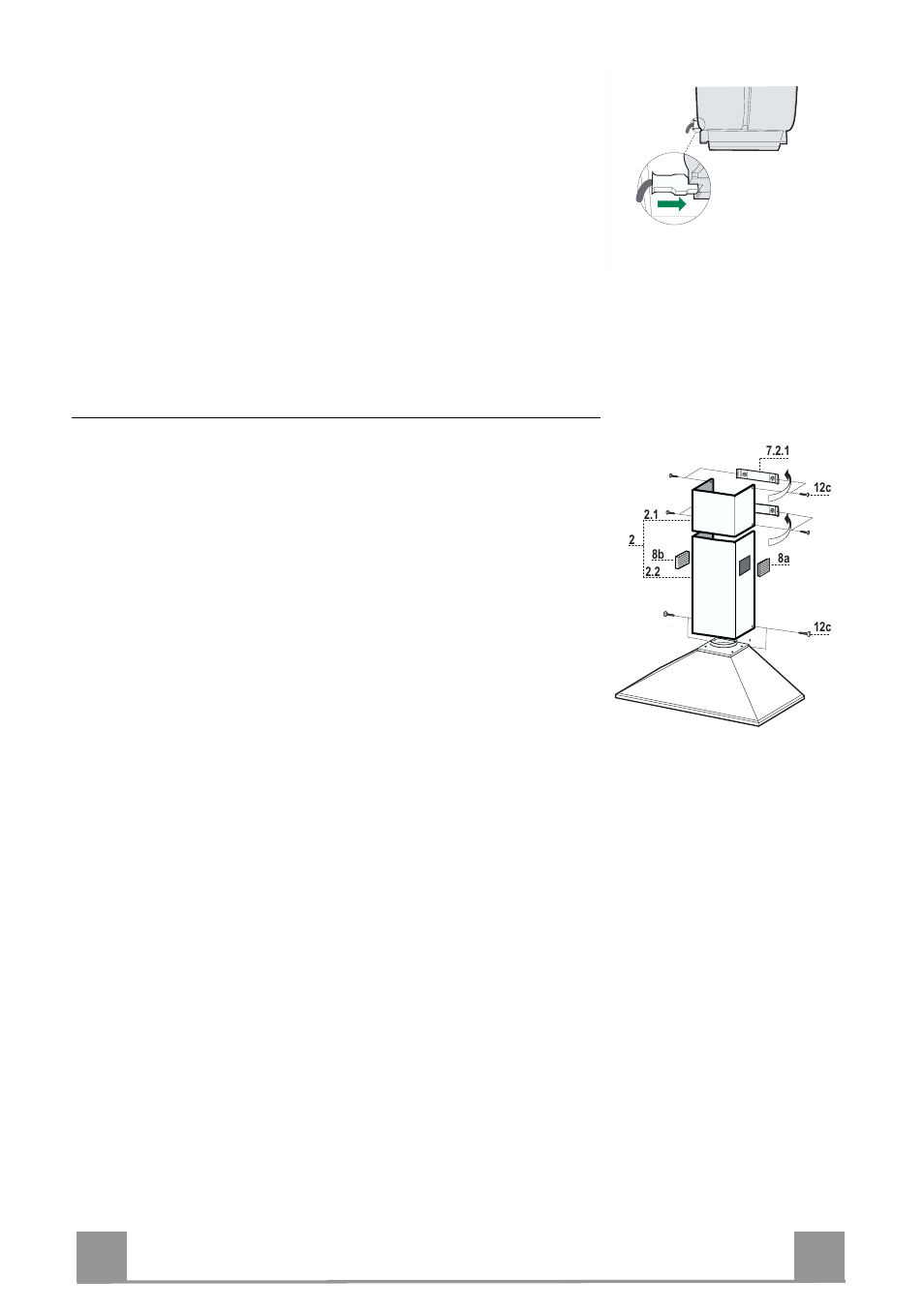Fr 2 1 21, Montage cheminée | Rangemaster Chimney Hood User Manual | Page 21 / 40