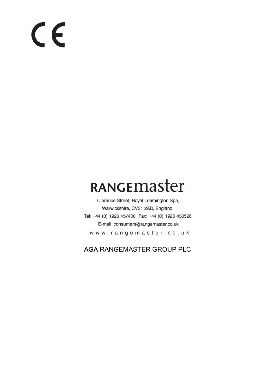 Aga rangemaster group plc | Rangemaster Chimney Hood User Manual | Page 40 / 40