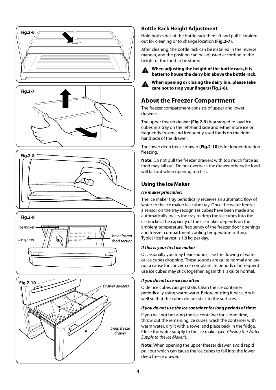 About the freezer compartment | Rangemaster DxD 910 Refrigerator U109923 - 05 User Manual | Page 6 / 24