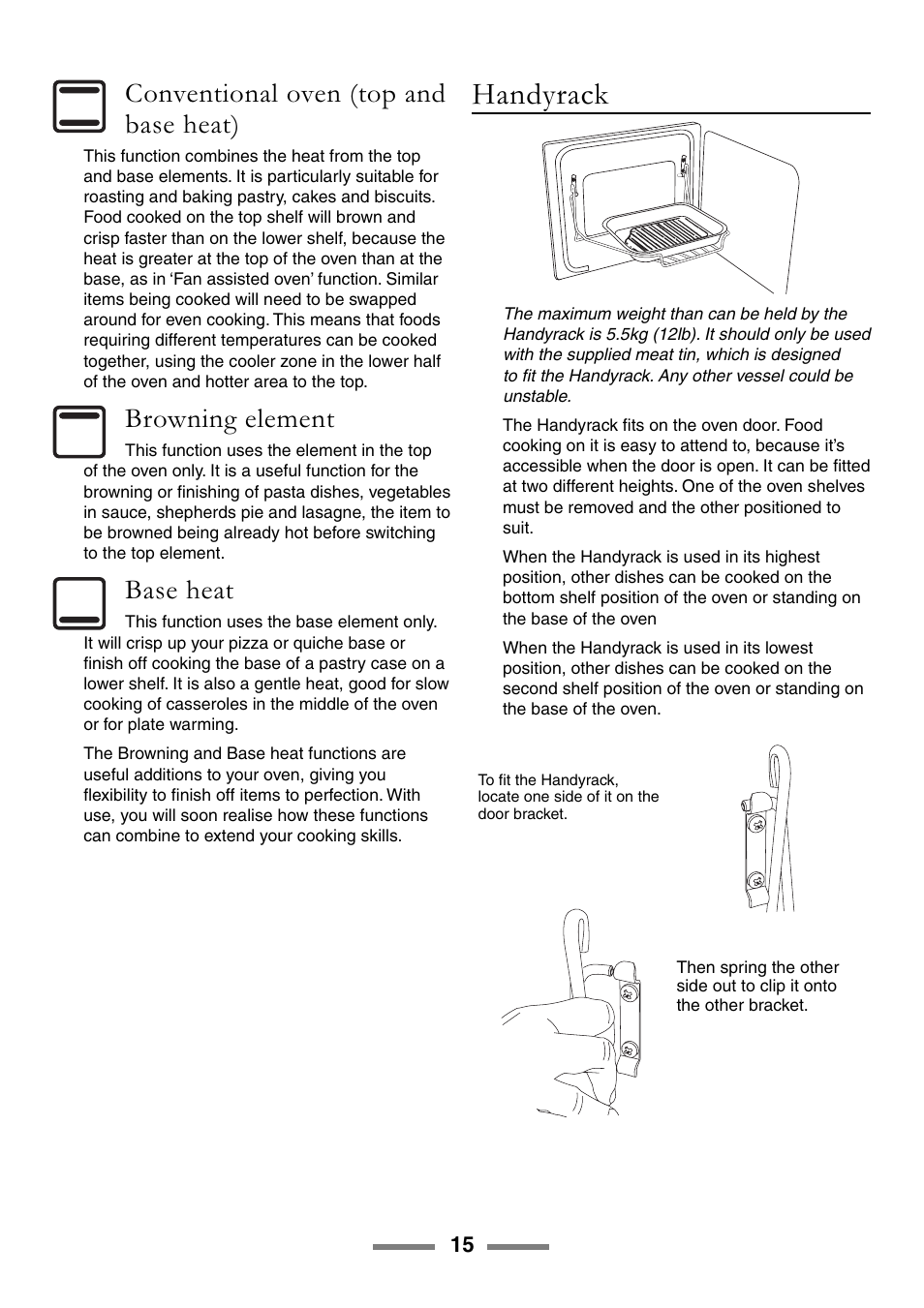 Handyrack | Rangemaster ELAN U105510-01 User Manual | Page 15 / 40