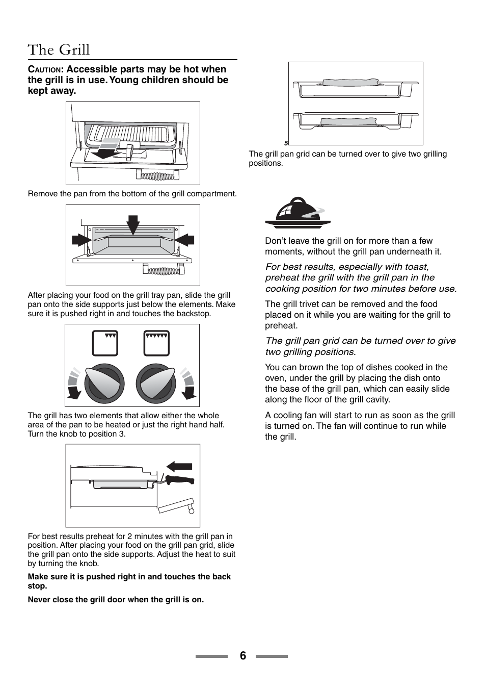 The grill | Rangemaster ELAN U105510-01 User Manual | Page 6 / 40