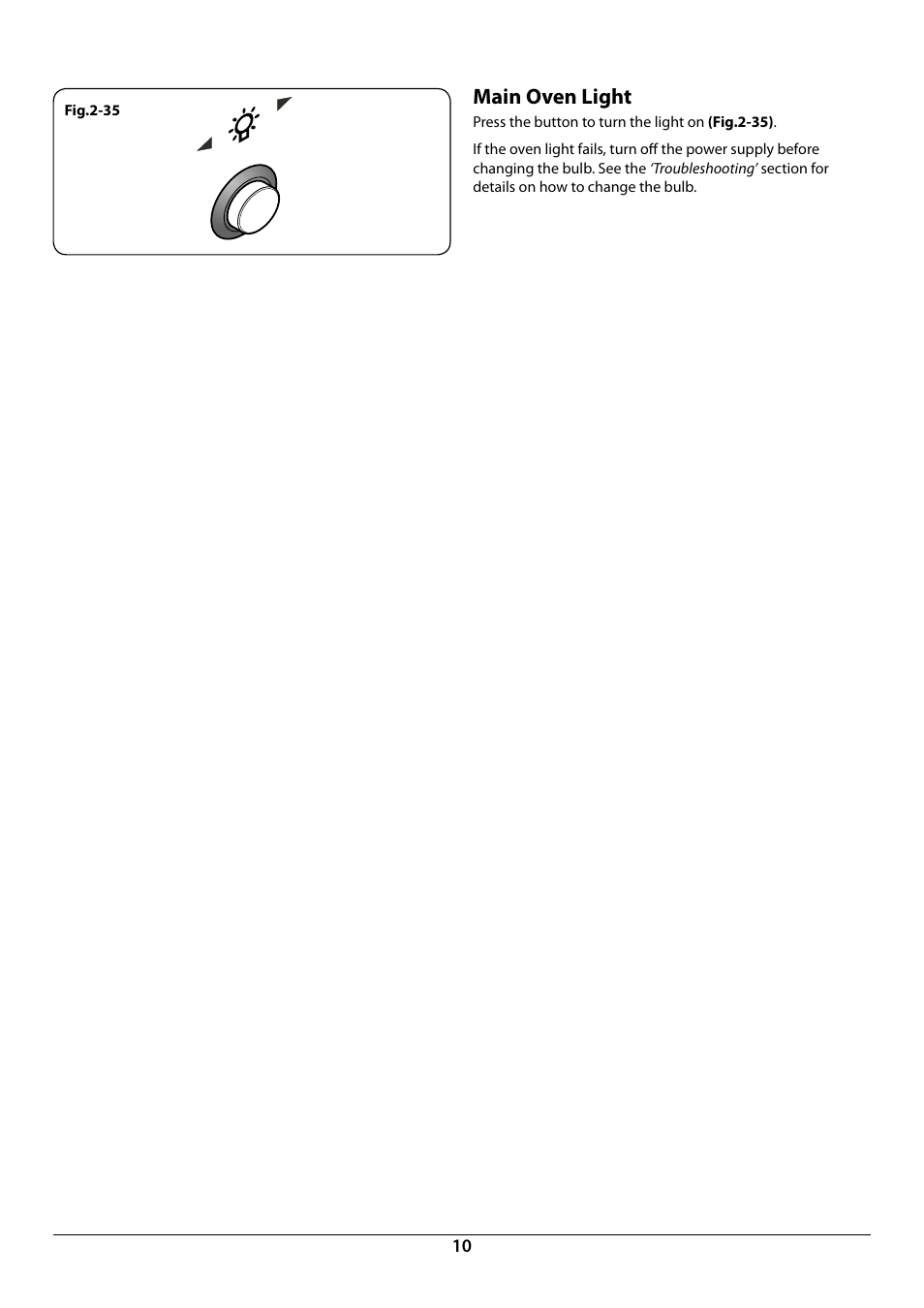 Main oven light | Rangemaster Toledo 90 Induction Cooker U109952 - 02 User Manual | Page 12 / 32