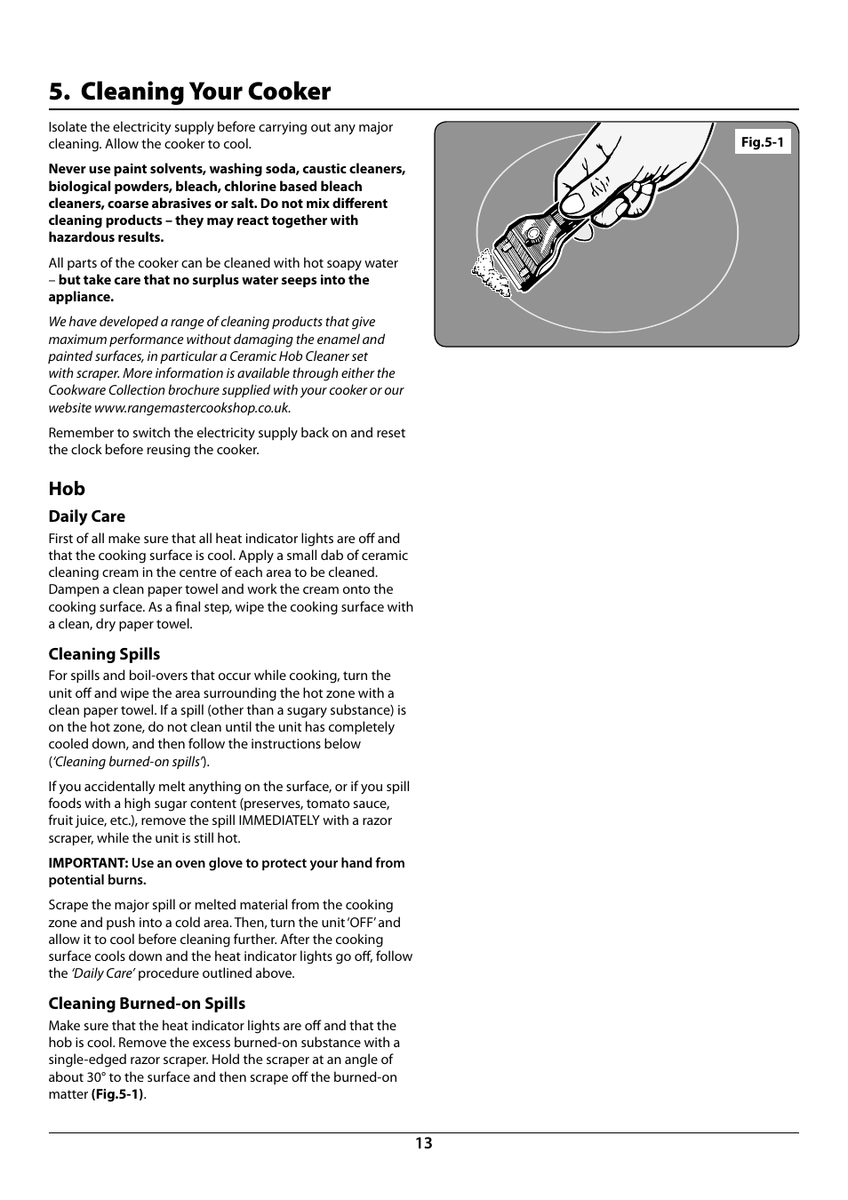 Cleaning your cooker | Rangemaster Toledo 90 Induction Cooker U109952 - 02 User Manual | Page 15 / 32